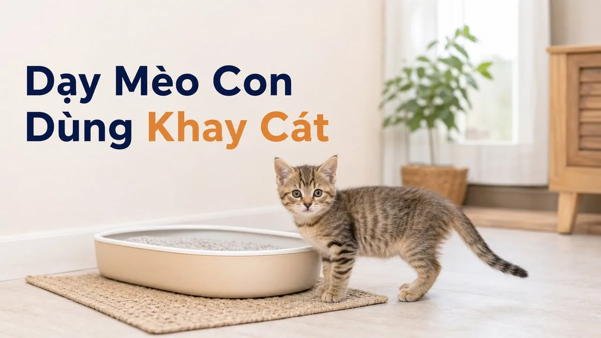 Anh bia bai viet: Cách Dạy Mèo Con Đi Vệ Sinh Khay Cát — Hướng Dẫn Từ Bác Sĩ Thú Y