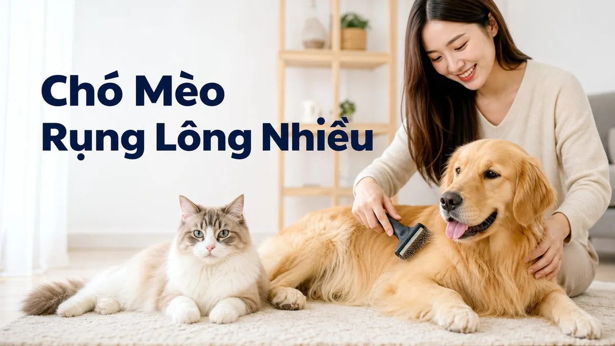 Anh bia bai viet: Cách ứng phó cực chuẩn khi chó mèo bị rụng lông nhiều