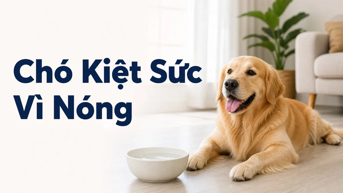 Chó bị kiệt sức vì nóng đang được nghỉ mát sau khi vận động ngoài trời