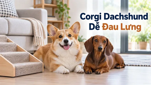 Chó Corgi Dachshund dễ đau lưng được theo dõi vận động an toàn tại nhà