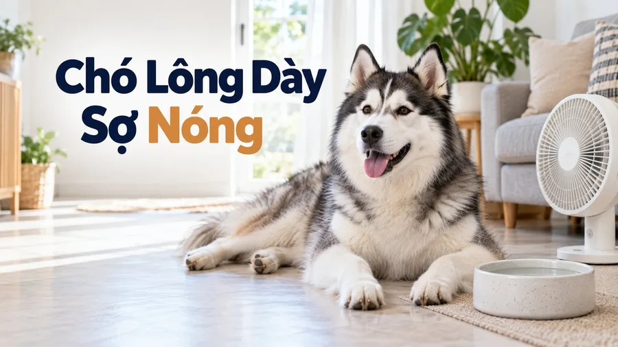Chó lông dày chịu nóng kém được chải lông trong nhà thoáng mát