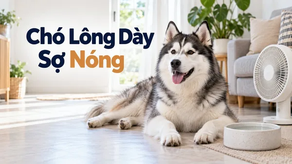 Chó lông dày chịu nóng kém được chải lông trong nhà thoáng mát