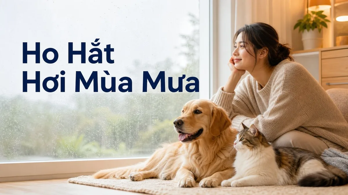 Bác sĩ thú y khám chó mèo ho hắt hơi mùa mưa trong phòng khám sáng sạch, an toàn và yên tâm.