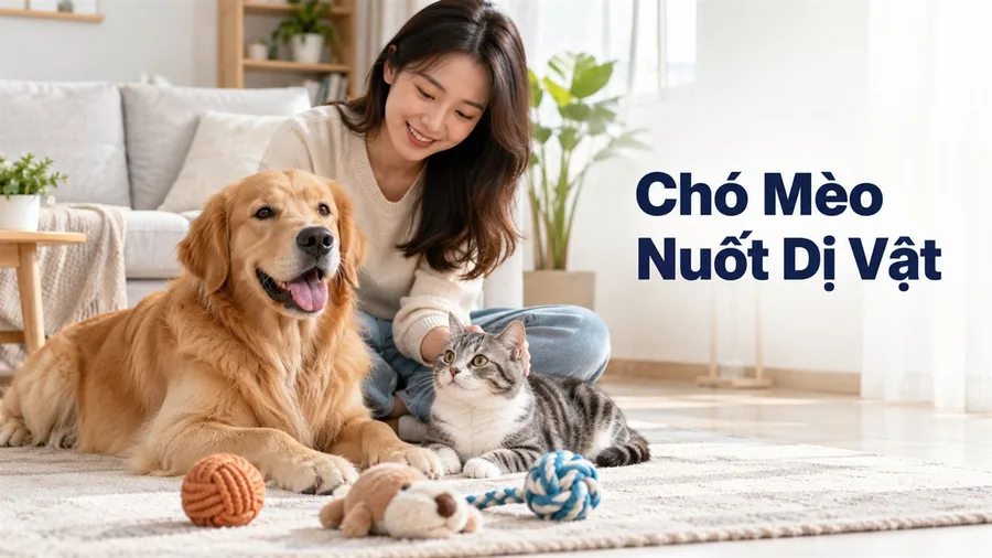 Chủ nuôi đưa chó đến bác sĩ khi chó mèo nuốt dị vật nghi ngờ.