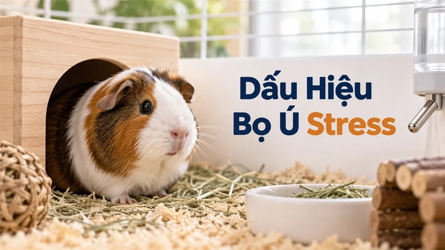Bọ ú trốn trong chuồng sạch, minh họa dấu hiệu bọ ú bị stress cần theo dõi.