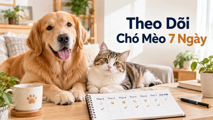 Chủ nuôi ghi lịch theo dõi sinh hoạt chó mèo trong 7 ngày tại nhà